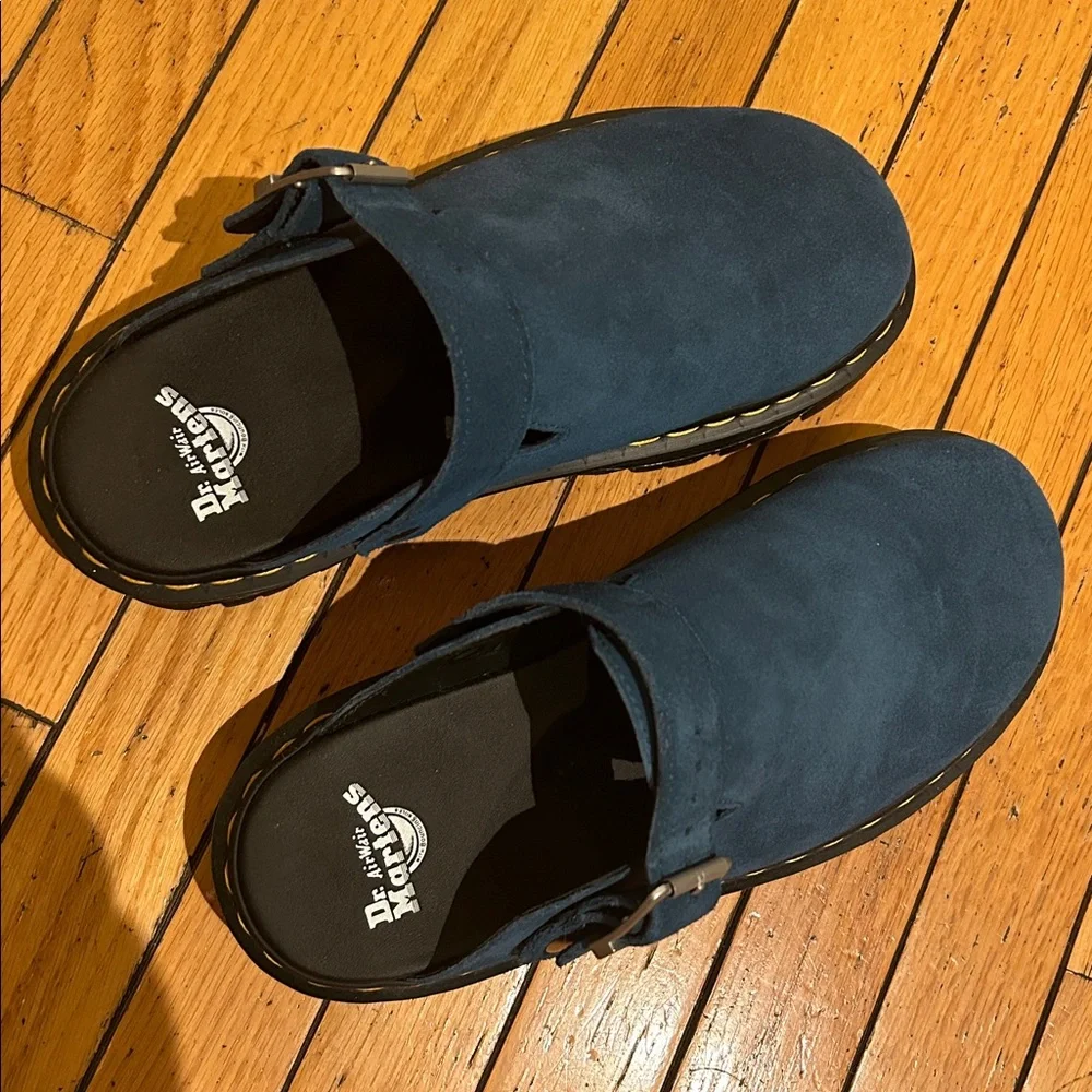 Blue Suede Women's Clogs - Picture 5 of 5